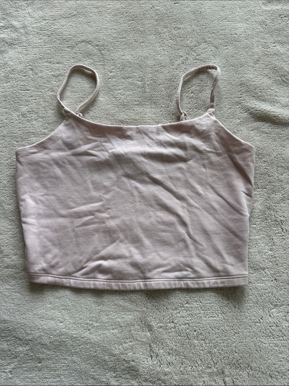 Express Blush Pink Spaghetti Strap Crop Cami